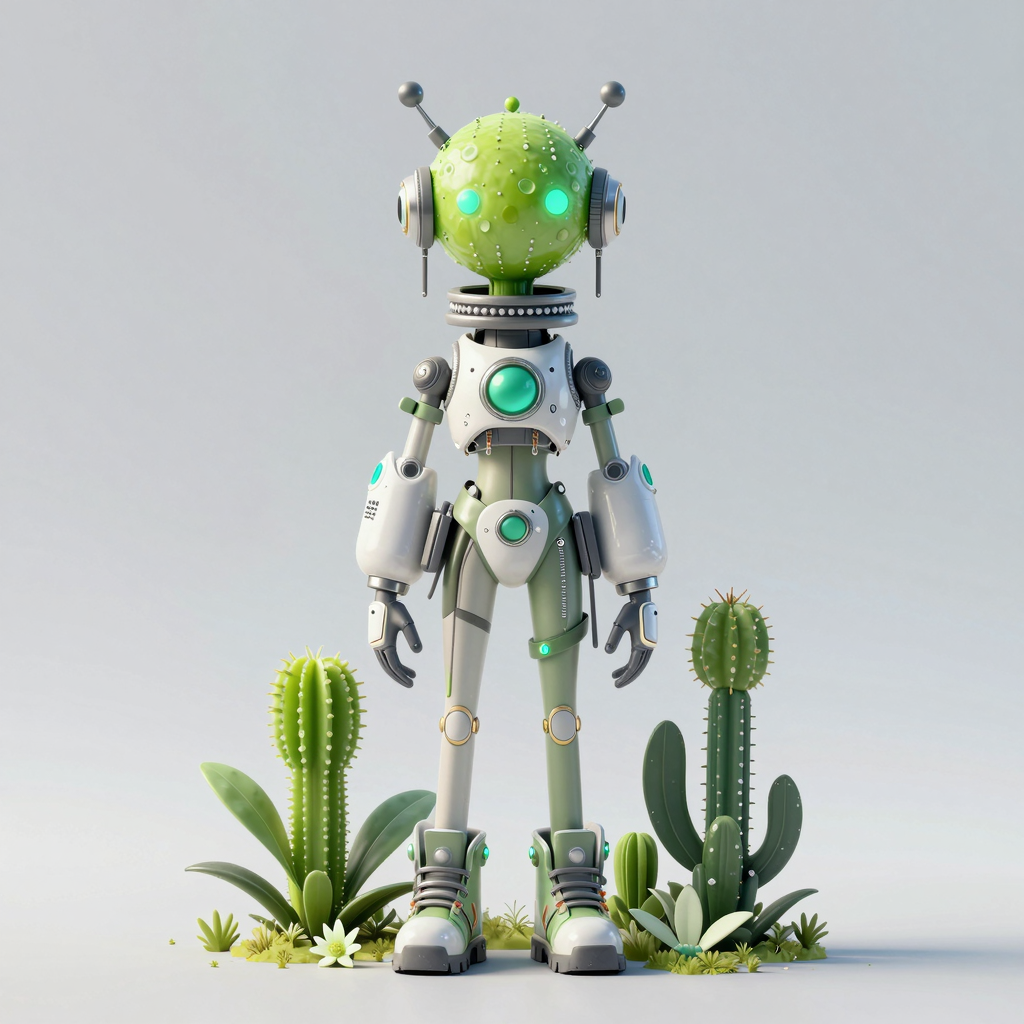 生成一个植物拟人化的赛博朋克图片